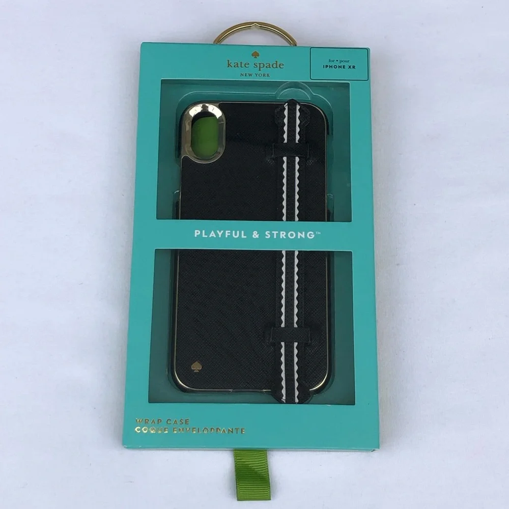 Kate Spade New York Wrap‎ Strap Black & White Case for iPhone XR